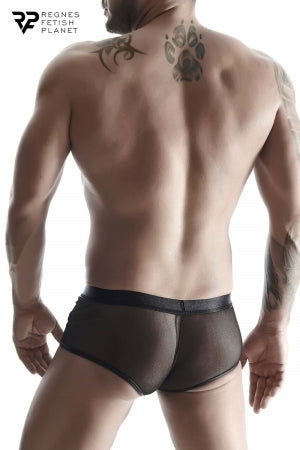 Boxer noir wetlook et mesh - TPOL